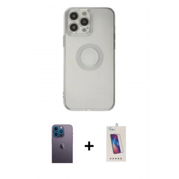 MARSİLYAN™- iPhone 13 Pro Max Kılıf Kutup Klasik - Siyah Joko 5D Cam + Neon Fosforlu Kamera Lens - MI