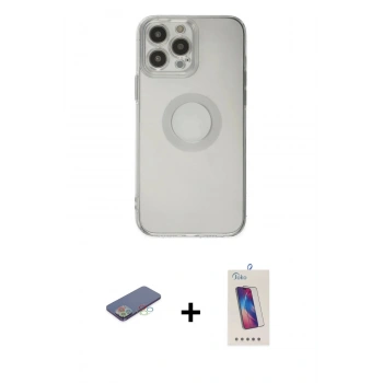 MARSİLYAN™- iPhone 13 Pro Max Kılıf Kutup Klasik - Siyah Joko 5D Cam + Renkli Kamera Lens Koruma Cam - MI