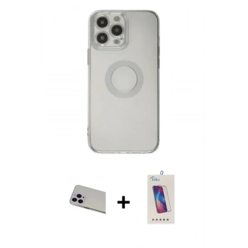 MARSİLYAN™- iPhone 13 Pro Max Kılıf Kutup Klasik - Siyah Joko 5D Cam + Rainbow Kamera Lens Koruma Cam - MR