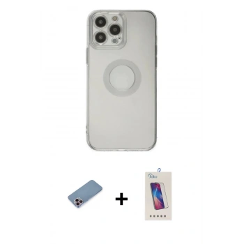 MARSİLYAN™- iPhone 13 Pro Max Kılıf Kutup Klasik - Siyah Joko 5D Cam + Shine Kamera Lens Koruma Cam - PE