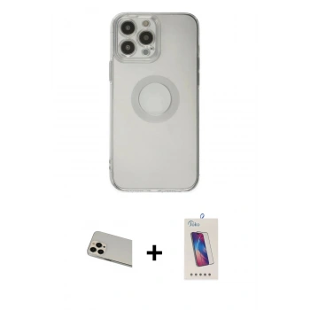 MARSİLYAN™- iPhone 13 Pro Max Kılıf Kutup Klasik - Siyah Joko 5D Cam + Rainbow Kamera Lens Koruma Cam - REGD