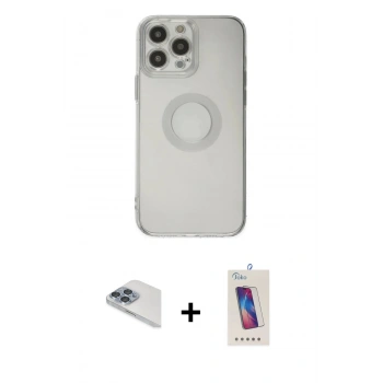 MARSİLYAN™- iPhone 13 Pro Max Kılıf Kutup Klasik - Siyah Joko 5D Cam + Pers Alüminyum Kamera Lens - SABE