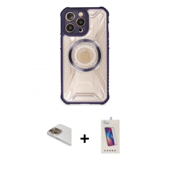 MARSİLYAN™- iPhone 13 Pro Max Kılıf Kutup Modern - Siyah Joko 5D Cam + Pers Alüminyum Kamera Lens - GD