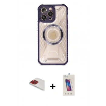 MARSİLYAN™- iPhone 13 Pro Max Kılıf Kutup Modern - Siyah Joko 5D Cam + Pers Alüminyum Kamera Lens - KI