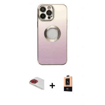MARSİLYAN™- iPhone 13 Pro Max Kılıf Kutup Yansıma Özel Seri - Şeffaf Maxco Cam Ekran Koruyucu + Pers Alüminyum Kamera Lens - KI