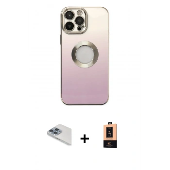 MARSİLYAN™- iPhone 13 Pro Max Kılıf Kutup Yansıma Özel Seri - Şeffaf Maxco Cam Ekran Koruyucu + Pers Alüminyum Kamera Lens - SABE
