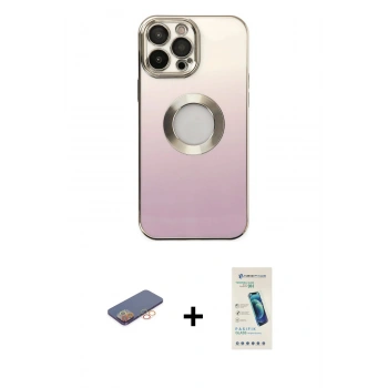 MARSİLYAN™- iPhone 13 Pro Max Kılıf Kutup Yansıma Özel Seri - Şeffaf Pasifik Cam Ekran Koruyucu + Renkli Kamera Lens Koruma Cam - TU