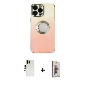 MARSİLYAN™- iPhone 13 Pro Max Kılıf Kutup Yansıma Özel Seri - Siyah Bilvis 3D Cam Ekran Koruyucu + Shine Kamera Lens - GD