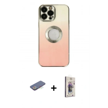 MARSİLYAN™- iPhone 13 Pro Max Kılıf Kutup Yansıma Özel Seri - Siyah Bilvis 3D Cam Ekran Koruyucu + Renkli Kamera Lens Koruma Cam - MI