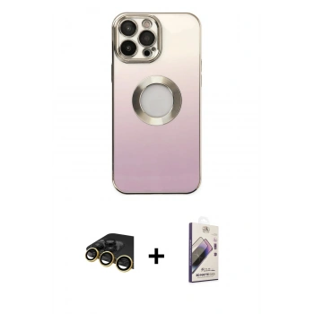 MARSİLYAN™- iPhone 13 Pro Max Kılıf Kutup Yansıma Özel Seri - Siyah Bilvis 3D Mat Cam Ekran Koruyucu + Raze Metal Kamera Lens - GD