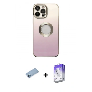 MARSİLYAN™- iPhone 13 Pro Max Kılıf Kutup Yansıma Özel Seri - Siyah Bilvis 5in1 3D Magic Cam Ekran Koruyucu + Shine Kamera Lens Koruma Cam - MI