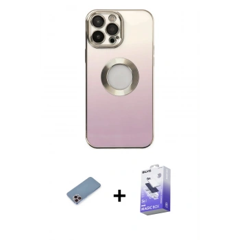 MARSİLYAN™- iPhone 13 Pro Max Kılıf Kutup Yansıma Özel Seri - Siyah Bilvis 5in1 5D Magic Hayalet Cam Ekran Koruyucu + Shine Kamera Lens Koruma Cam - PE