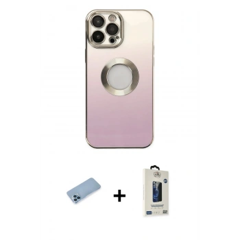 MARSİLYAN™- iPhone 13 Pro Max Kılıf Kutup Yansıma Özel Seri - Siyah Bilvis Hayalet Cam Ekran Koruyucu + Shine Kamera Lens Koruma Cam - MI