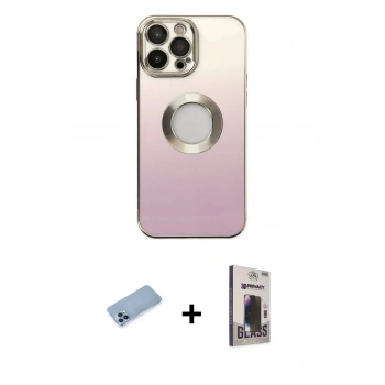 MARSİLYAN™- iPhone 13 Pro Max Kılıf Kutup Yansıma Özel Seri - Siyah Bilvis Hayalet Cam Ekran Koruyucu + Shine Kamera Lens Koruma Cam - MI
