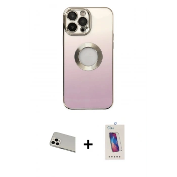 MARSİLYAN™- iPhone 13 Pro Max Kılıf Kutup Yansıma Özel Seri - Siyah Joko 5D Cam + Rainbow Kamera Lens Koruma Cam - BZ