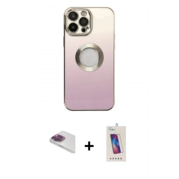 MARSİLYAN™- iPhone 13 Pro Max Kılıf Kutup Yansıma Özel Seri - Siyah Joko 5D Cam + Pers Alüminyum Kamera Lens - GI