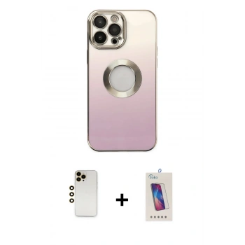 MARSİLYAN™- iPhone 13 Pro Max Kılıf Kutup Yansıma Özel Seri - Siyah Joko 5D Cam + Shine Kamera Lens - GD