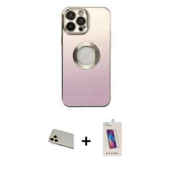 MARSİLYAN™- iPhone 13 Pro Max Kılıf Kutup Yansıma Özel Seri - Siyah Joko 5D Cam + Rainbow Kamera Lens Koruma Cam - REGD