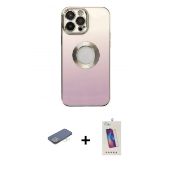 MARSİLYAN™- iPhone 13 Pro Max Kılıf Kutup Yansıma Özel Seri - Siyah Joko 5D Cam + Renkli Kamera Lens Koruma Cam - YL