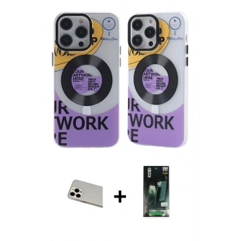 MARSİLYAN™- iPhone 13 Pro Max Kılıf Nova Doku Koleksiyonu - Şeffaf 360 Full Body Arka Koruyucu + Rainbow Kamera Lens Koruma Cam - BZ