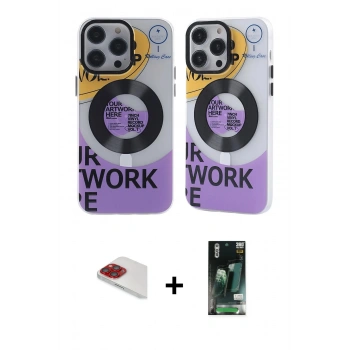 MARSİLYAN™- iPhone 13 Pro Max Kılıf Nova Doku Koleksiyonu - Şeffaf 360 Full Body Arka Koruyucu + Pers Alüminyum Kamera Lens - KI