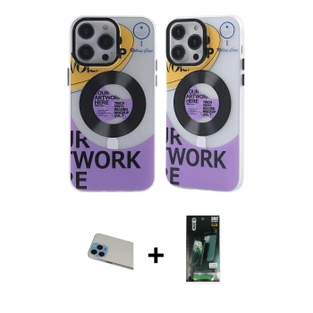 MARSİLYAN™- iPhone 13 Pro Max Kılıf Nova Doku Koleksiyonu - Şeffaf 360 Full Body Arka Koruyucu + Rainbow Kamera Lens Koruma Cam - MI