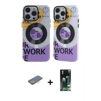 MARSİLYAN™- iPhone 13 Pro Max Kılıf Nova Doku Koleksiyonu - Şeffaf 360 Full Body Arka Koruyucu + Renkli Kamera Lens Koruma Cam - SI