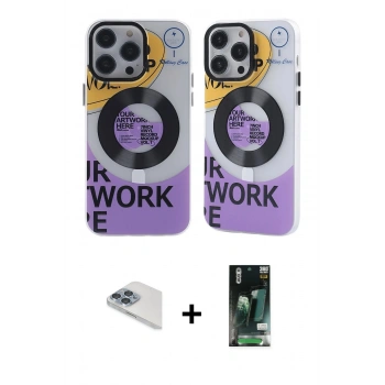MARSİLYAN™- iPhone 13 Pro Max Kılıf Nova Doku Koleksiyonu - Şeffaf 360 Full Body Arka Koruyucu + Pers Alüminyum Kamera Lens - SABE