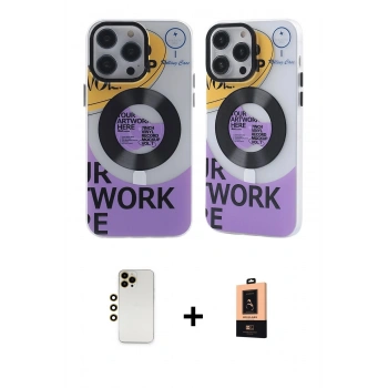 MARSİLYAN™- iPhone 13 Pro Max Kılıf Nova Doku Koleksiyonu - Şeffaf Maxco Cam Ekran Koruyucu + Shine Kamera Lens - GD