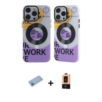 MARSİLYAN™- iPhone 13 Pro Max Kılıf Nova Doku Koleksiyonu - Şeffaf Maxco Cam Ekran Koruyucu + Shine Kamera Lens Koruma Cam - MI