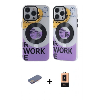 MARSİLYAN™- iPhone 13 Pro Max Kılıf Nova Doku Koleksiyonu - Şeffaf Maxco Cam Ekran Koruyucu + Renkli Kamera Lens Koruma Cam - PE