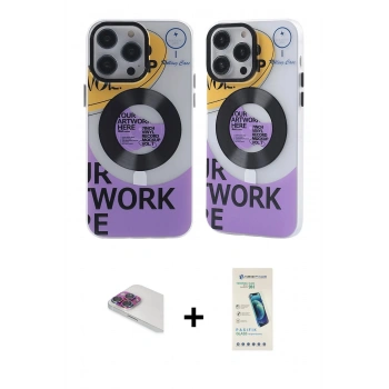 MARSİLYAN™- iPhone 13 Pro Max Kılıf Nova Doku Koleksiyonu - Şeffaf Pasifik Cam Ekran Koruyucu + Pers Alüminyum Kamera Lens - GI