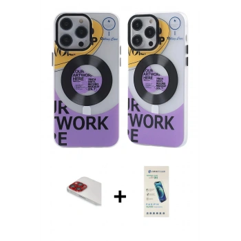 MARSİLYAN™- iPhone 13 Pro Max Kılıf Nova Doku Koleksiyonu - Şeffaf Pasifik Cam Ekran Koruyucu + Pers Alüminyum Kamera Lens - KI