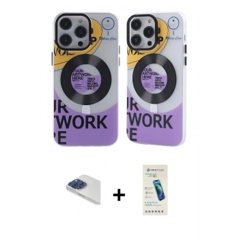 MARSİLYAN™- iPhone 13 Pro Max Kılıf Nova Doku Koleksiyonu - Şeffaf Pasifik Cam Ekran Koruyucu + Pers Alüminyum Kamera Lens - LT