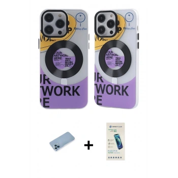 MARSİLYAN™- iPhone 13 Pro Max Kılıf Nova Doku Koleksiyonu - Şeffaf Pasifik Cam Ekran Koruyucu + Shine Kamera Lens Koruma Cam - MI