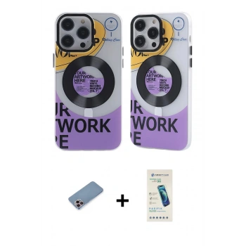 MARSİLYAN™- iPhone 13 Pro Max Kılıf Nova Doku Koleksiyonu - Şeffaf Pasifik Cam Ekran Koruyucu + Shine Kamera Lens Koruma Cam - PE