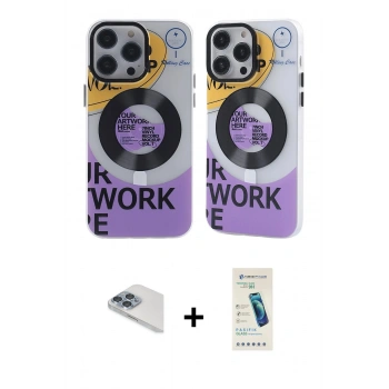 MARSİLYAN™- iPhone 13 Pro Max Kılıf Nova Doku Koleksiyonu - Şeffaf Pasifik Cam Ekran Koruyucu + Pers Alüminyum Kamera Lens - SABE