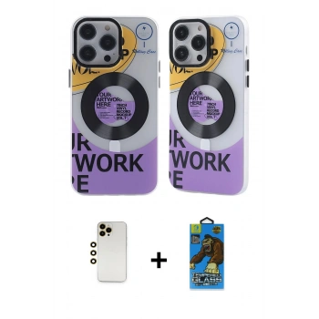 MARSİLYAN™- iPhone 13 Pro Max Kılıf Nova Doku Koleksiyonu - Siyah 18D Cam Ekran Koruyucu + Shine Kamera Lens - GD