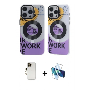 MARSİLYAN™- iPhone 13 Pro Max Kılıf Nova Doku Koleksiyonu - Siyah 3D Antistatik Cam Ekran Koruyucu + Shine Kamera Lens - GD