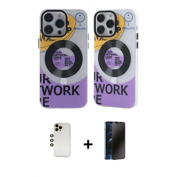 MARSİLYAN™- iPhone 13 Pro Max Kılıf Nova Doku Koleksiyonu - Siyah 3D Antistatik Hayalet Cam Ekran Koruyucu + Shine Kamera Lens - GD