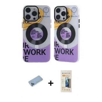 MARSİLYAN™- iPhone 13 Pro Max Kılıf Nova Doku Koleksiyonu - Siyah 6D Mat Seramik Hayalet Nano Ekran Koruyucu + Shine Kamera Lens Koruma Cam - MI
