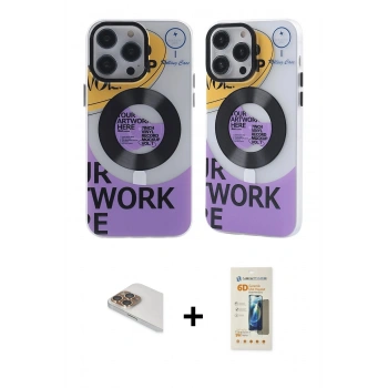 MARSİLYAN™- iPhone 13 Pro Max Kılıf Nova Doku Koleksiyonu - Siyah 6D Mat Seramik Hayalet Nano Ekran Koruyucu + Pers Alüminyum Kamera Lens - GD