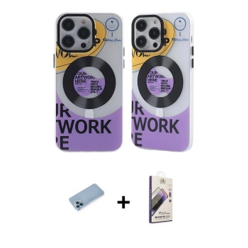 MARSİLYAN™- iPhone 13 Pro Max Kılıf Nova Doku Koleksiyonu - Siyah Bilvis 3D Mat Cam Ekran Koruyucu + Shine Kamera Lens Koruma Cam - MI