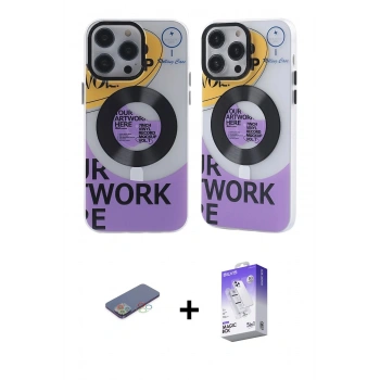 MARSİLYAN™- iPhone 13 Pro Max Kılıf Nova Doku Koleksiyonu - Siyah Bilvis 5in1 3D Magic Cam Ekran Koruyucu + Renkli Kamera Lens Koruma Cam - MI