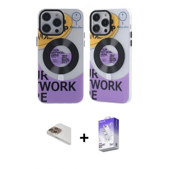MARSİLYAN™- iPhone 13 Pro Max Kılıf Nova Doku Koleksiyonu - Siyah Bilvis 5in1 3D Magic Cam Ekran Koruyucu + Pers Alüminyum Kamera Lens - GD