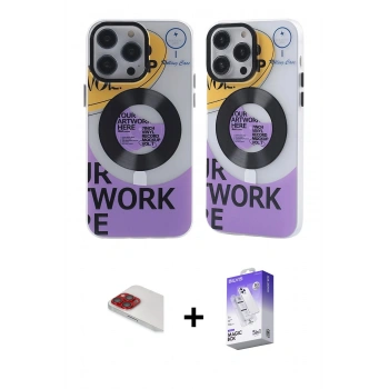 MARSİLYAN™- iPhone 13 Pro Max Kılıf Nova Doku Koleksiyonu - Siyah Bilvis 5in1 3D Magic Cam Ekran Koruyucu + Pers Alüminyum Kamera Lens - KI