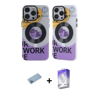 MARSİLYAN™- iPhone 13 Pro Max Kılıf Nova Doku Koleksiyonu - Siyah Bilvis 5in1 3D Magic Cam Ekran Koruyucu + Shine Kamera Lens Koruma Cam - MI