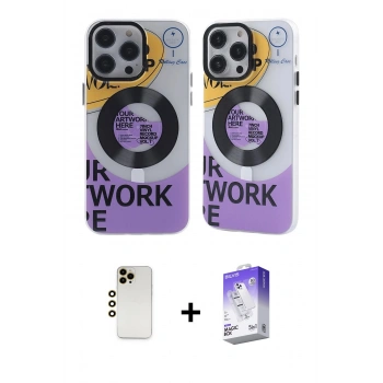 MARSİLYAN™- iPhone 13 Pro Max Kılıf Nova Doku Koleksiyonu - Siyah Bilvis 5in1 3D Magic Cam Ekran Koruyucu + Shine Kamera Lens - GD