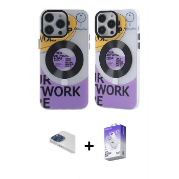 MARSİLYAN™- iPhone 13 Pro Max Kılıf Nova Doku Koleksiyonu - Siyah Bilvis 5in1 3D Magic Cam Ekran Koruyucu + Pers Alüminyum Kamera Lens - LT