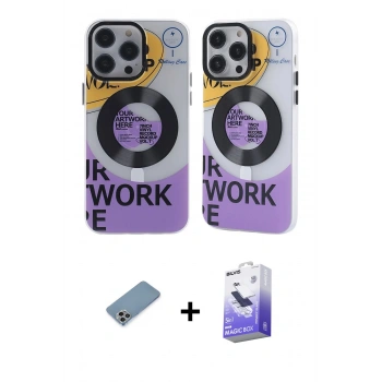 MARSİLYAN™- iPhone 13 Pro Max Kılıf Nova Doku Koleksiyonu - Siyah Bilvis 5in1 5D Magic Hayalet Cam Ekran Koruyucu + Shine Kamera Lens Koruma Cam - GI